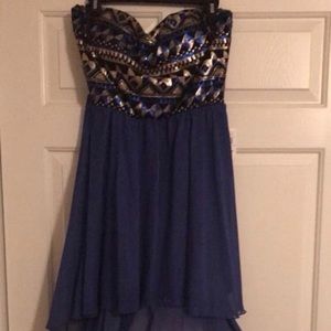 Blue High-lo Dress